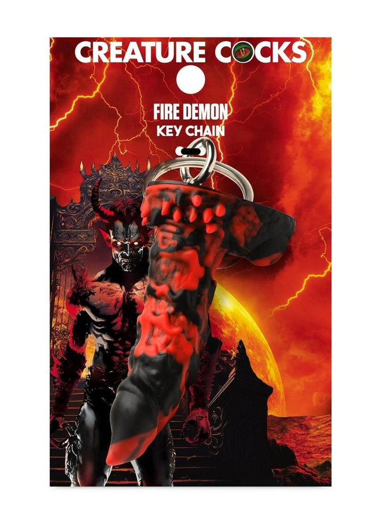 Creature Cocks Fire Demon Keychain