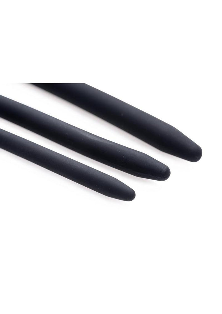 Master Series Bolted Deluxe Silicone Urethral Sounds - Black