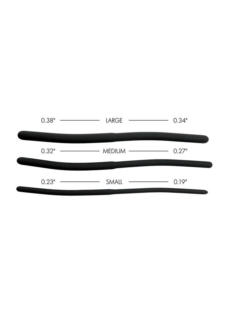 Mistress By Isabella Sinclaire Silicone Urethral Sound 3 Piece Trainer - Black - Set