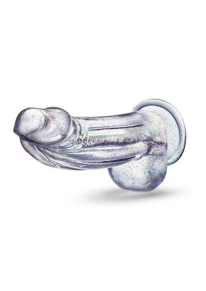 Naturally Yours Bling Dildo with Balls 7.5in - Sparkling