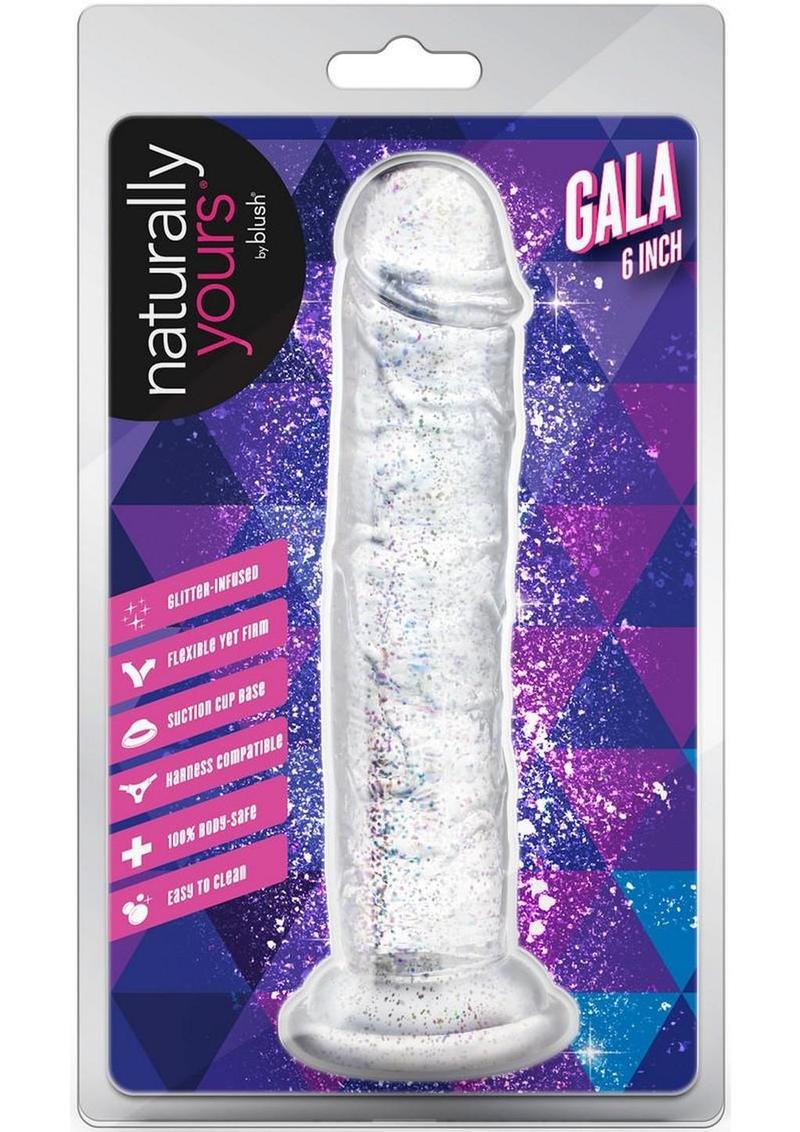 Naturally Yours Gala Dildo 6in - Sparkling - Clear