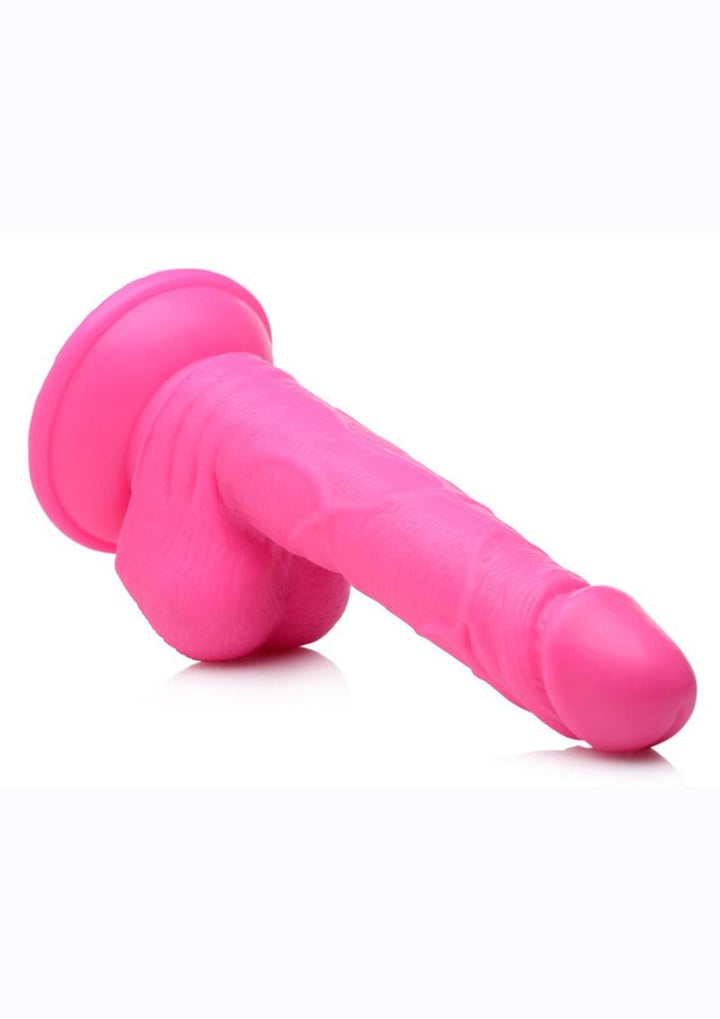 Pop Peckers Dildo with Balls - Pink - 6.5in
