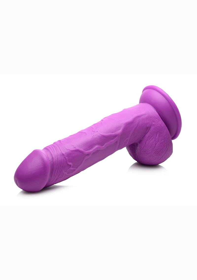 Pop Peckers Dildo with Balls - Purple - 8.25in