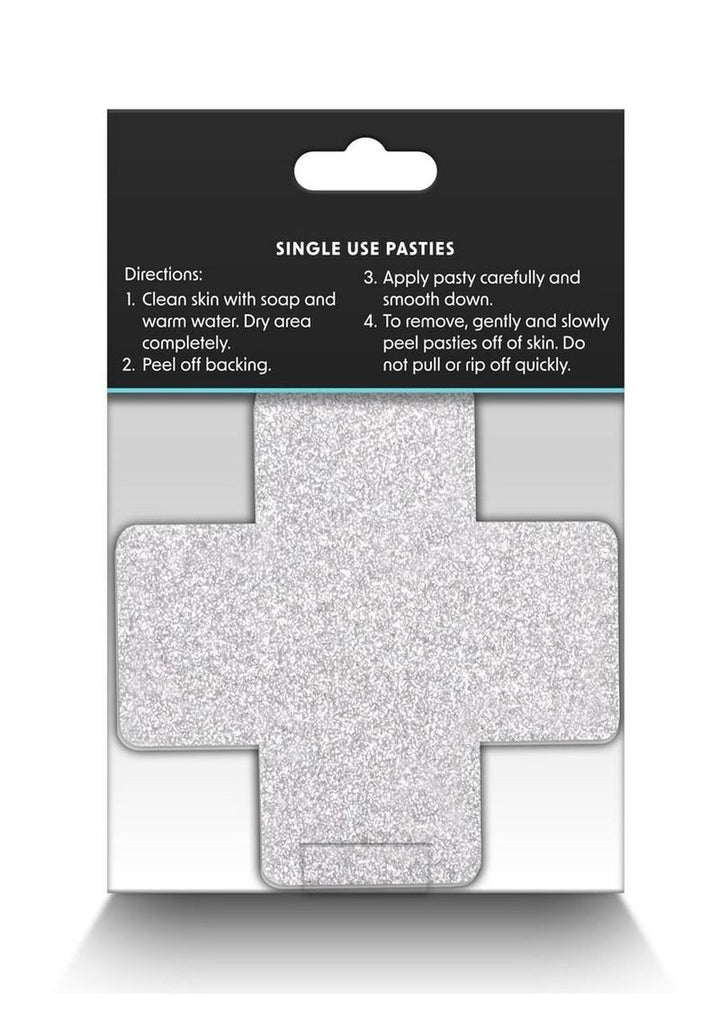 Pretty Pasties Glitter Cross - Red/Silver