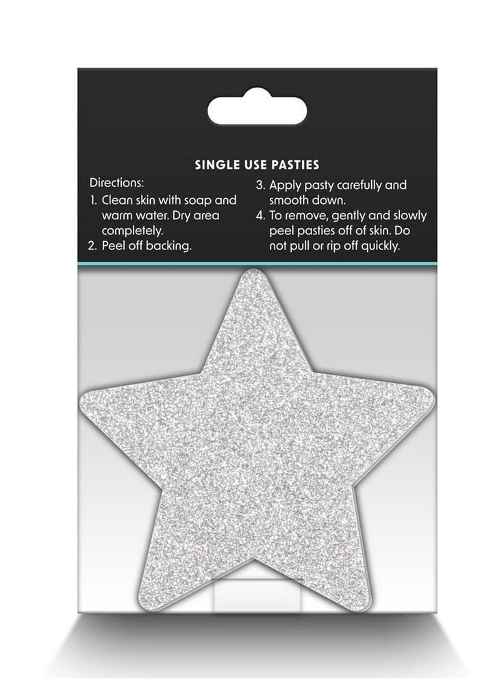 Pretty Pasties Glitter Stars - Red/Silver