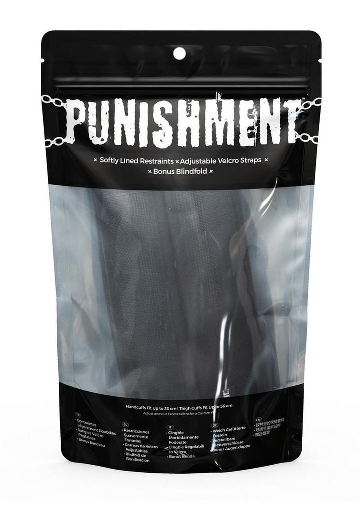 Punishment Thigh to Wrist Restraints - Black