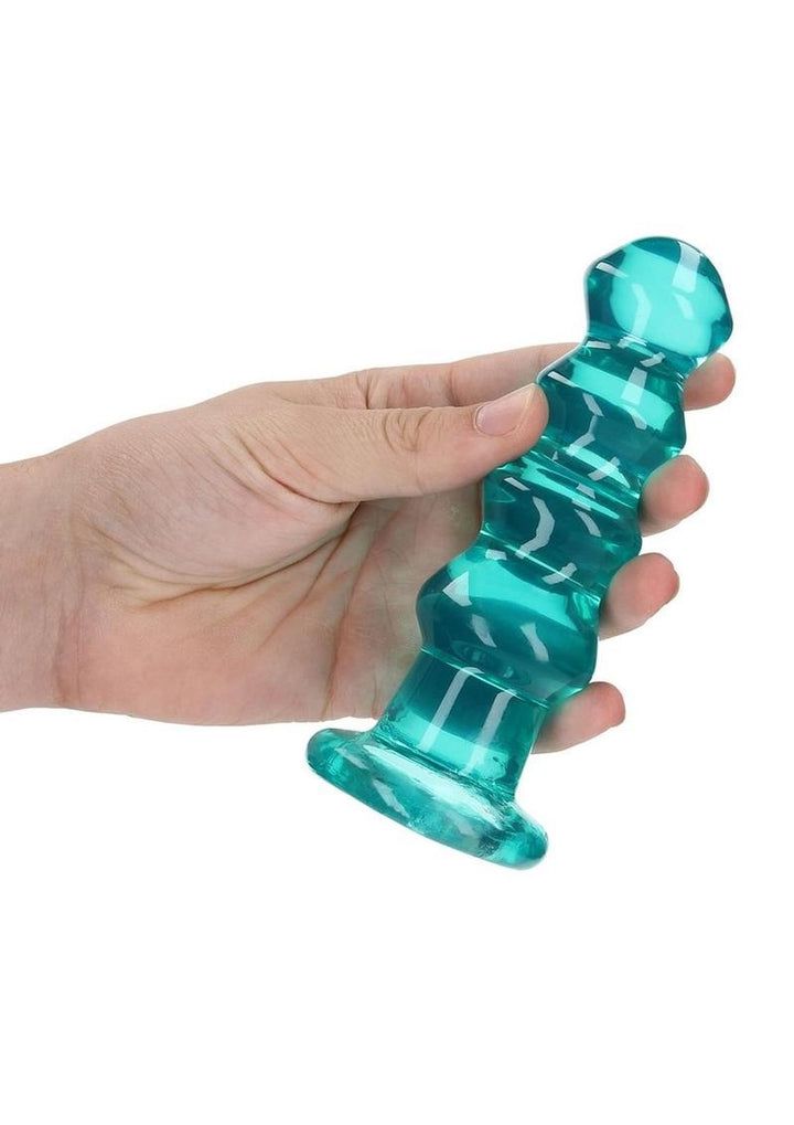 Realrock Curvy Dildo Or Butt Plug - Turquoise - 5.5in