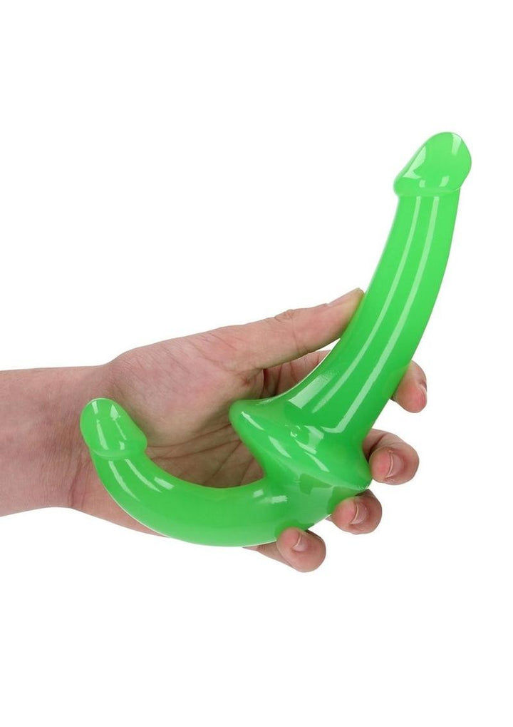 Realrock Strapless Strap-On Glow In The Dark Dildo - Green - 6in