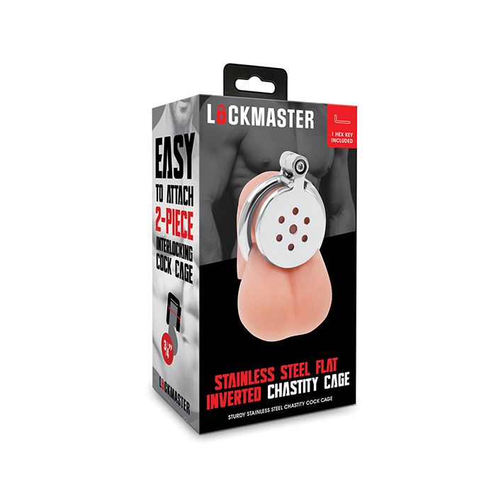 Lockmaster Stainless Steel Flat Inverted Chastity Cage