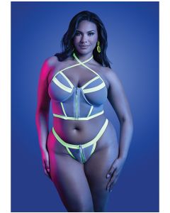 Supernatural Glow-in-the-Dark Zipper Bralette & Thong