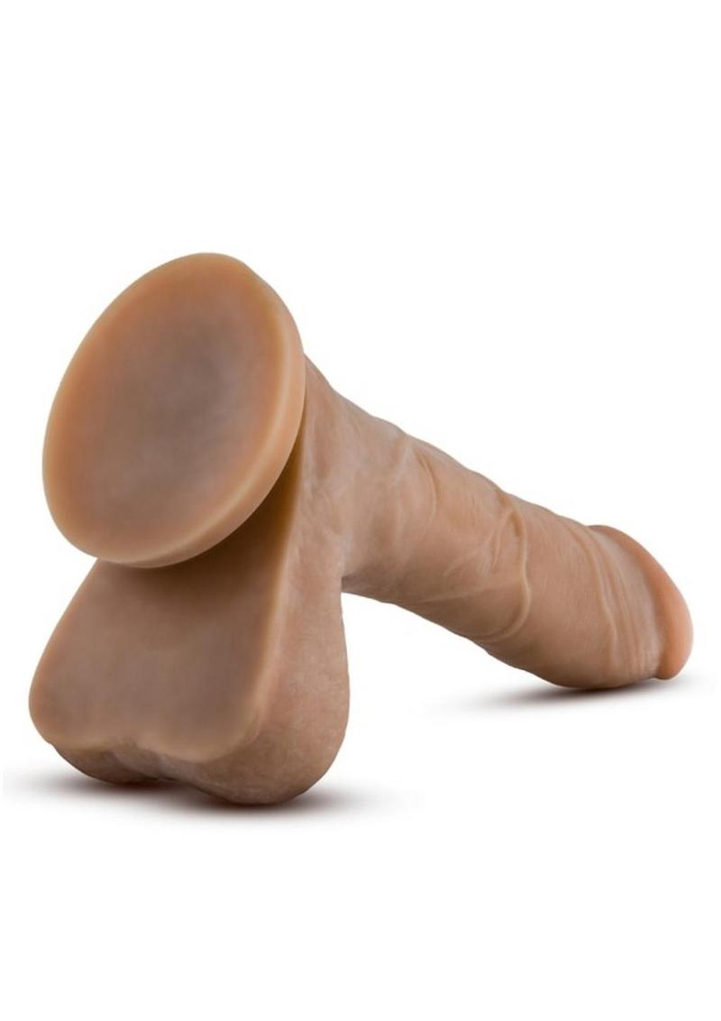 Au Naturel Mister Perfect Dildo with Balls - Brown/Caramel - 8.5in