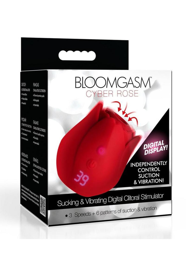 Bloomgasm Cyber Rose Sucking and Vibrating Digital Rechargeable Silicone Clitoral Stimulator
