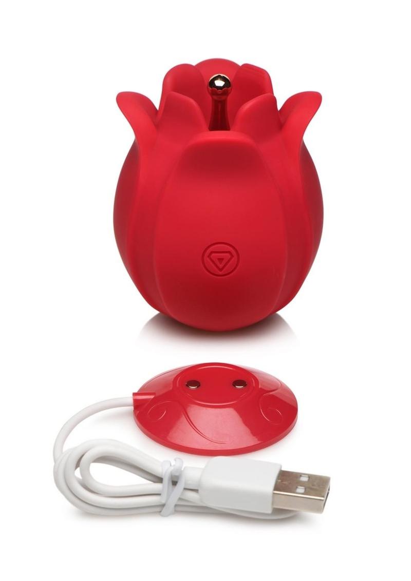 Bloomgasm Orchids Wild Rechargeable Silicone Vibrating Pinpoint Rose Tickler - Red