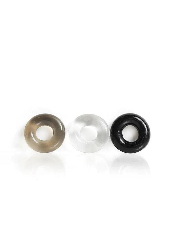 Boneyard Triple Play Stackable Bulge Cock Rings - Assorted Colors/Black - Set Of 3