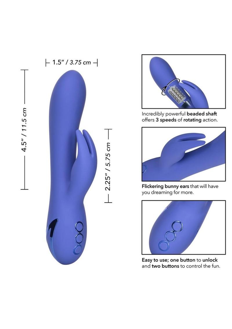 California Dreaming Beverly Hills Bunny Silicone USB Rechargeable Multifunction Waterproof - Blue/Purple