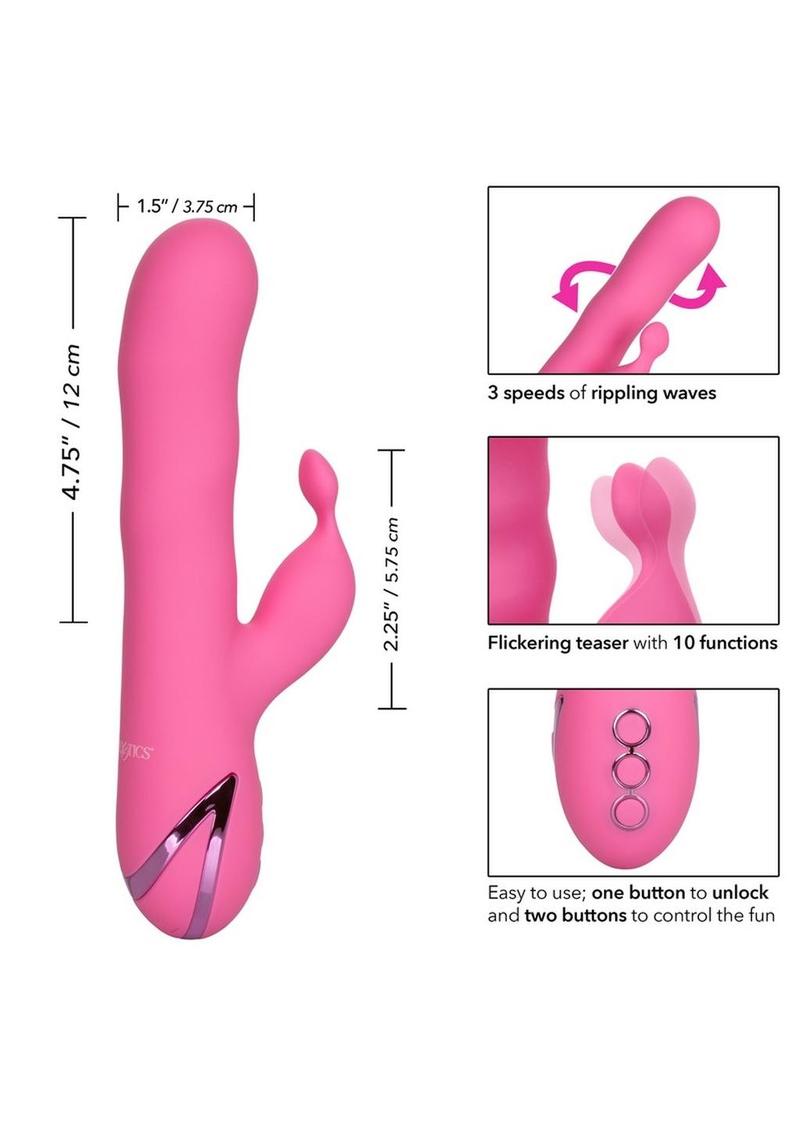 California Dreaming Santa Barbara Surfer Silicone Rechargeable Rabbit Vibrator - Pink
