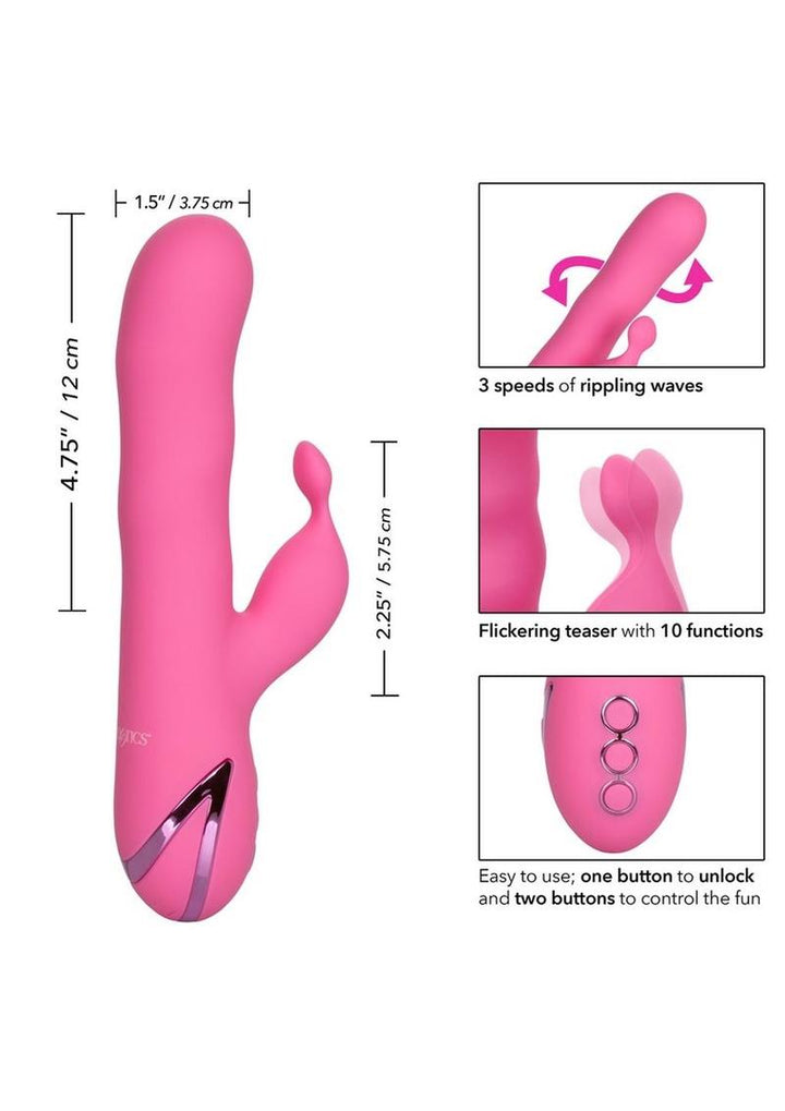 California Dreaming Santa Barbara Surfer Silicone Rechargeable Rabbit Vibrator - Pink