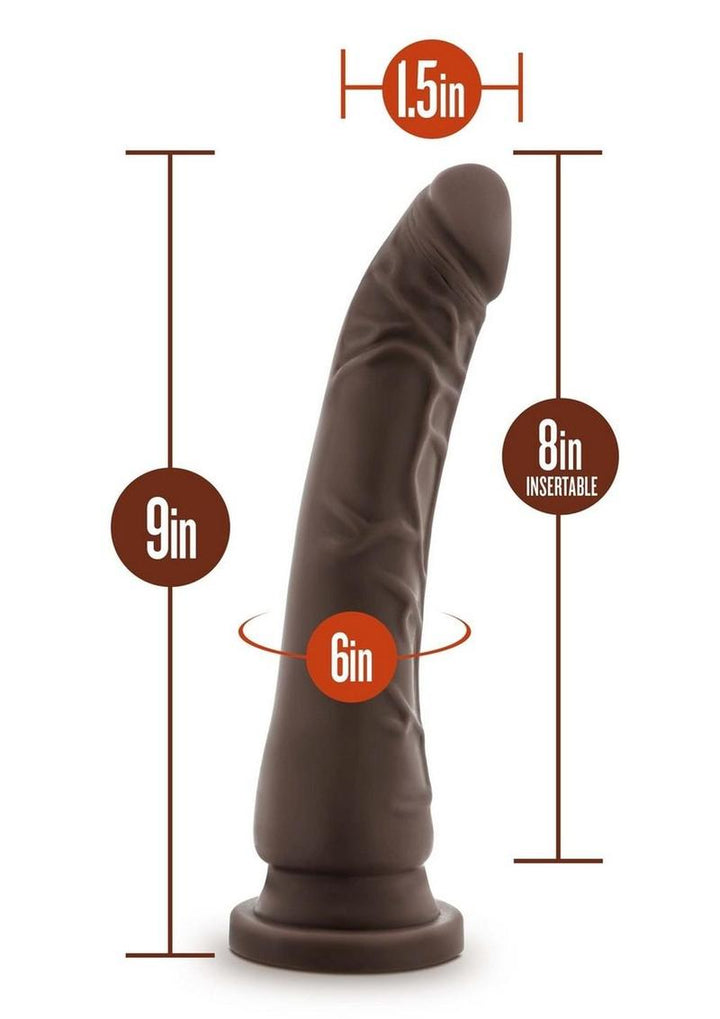 Dr. Skin Plus Posable Dildo with Suction Cup - Chocolate - 9in