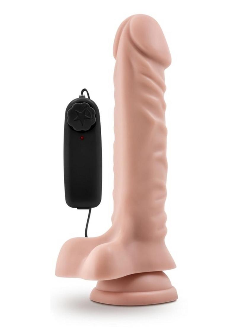 Dr. Skin Dr. James Vibrating Dildo with Balls and Remote Control - Vanilla - 9in