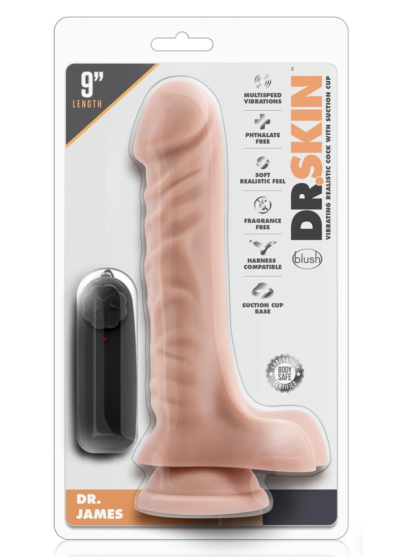 Dr. Skin Dr. James Vibrating Dildo with Balls and Remote Control