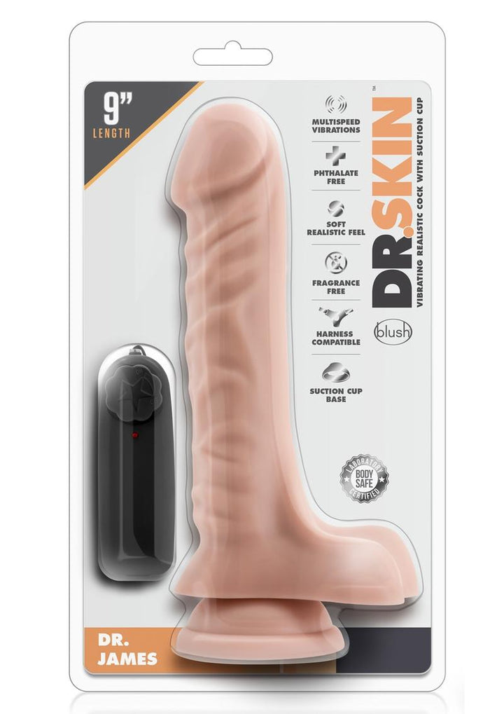 Dr. Skin Dr. James Vibrating Dildo with Balls and Remote Control