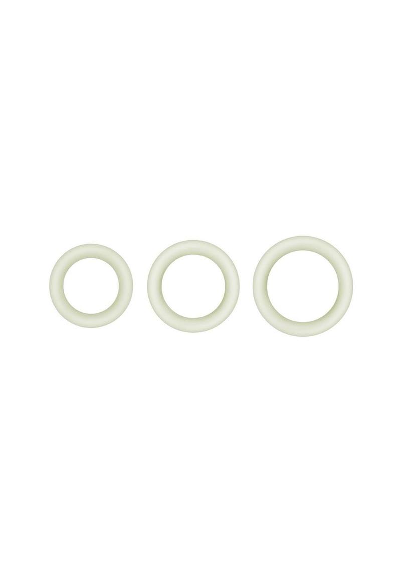 Firefly Halo Large Silicone Cock Ring - Clear/Glow In The Dark - Large