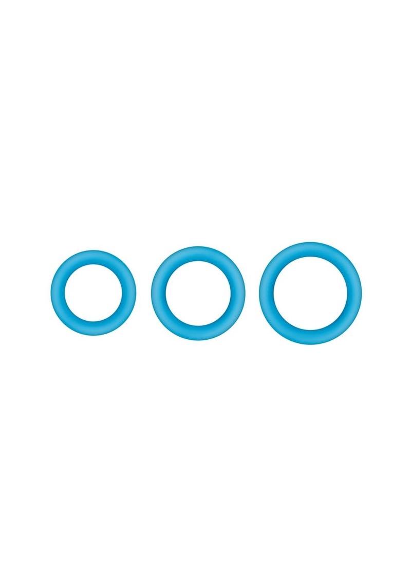 Firefly Halo Medium Silicone Cock Ring - Blue/Glow In The Dark - Medium