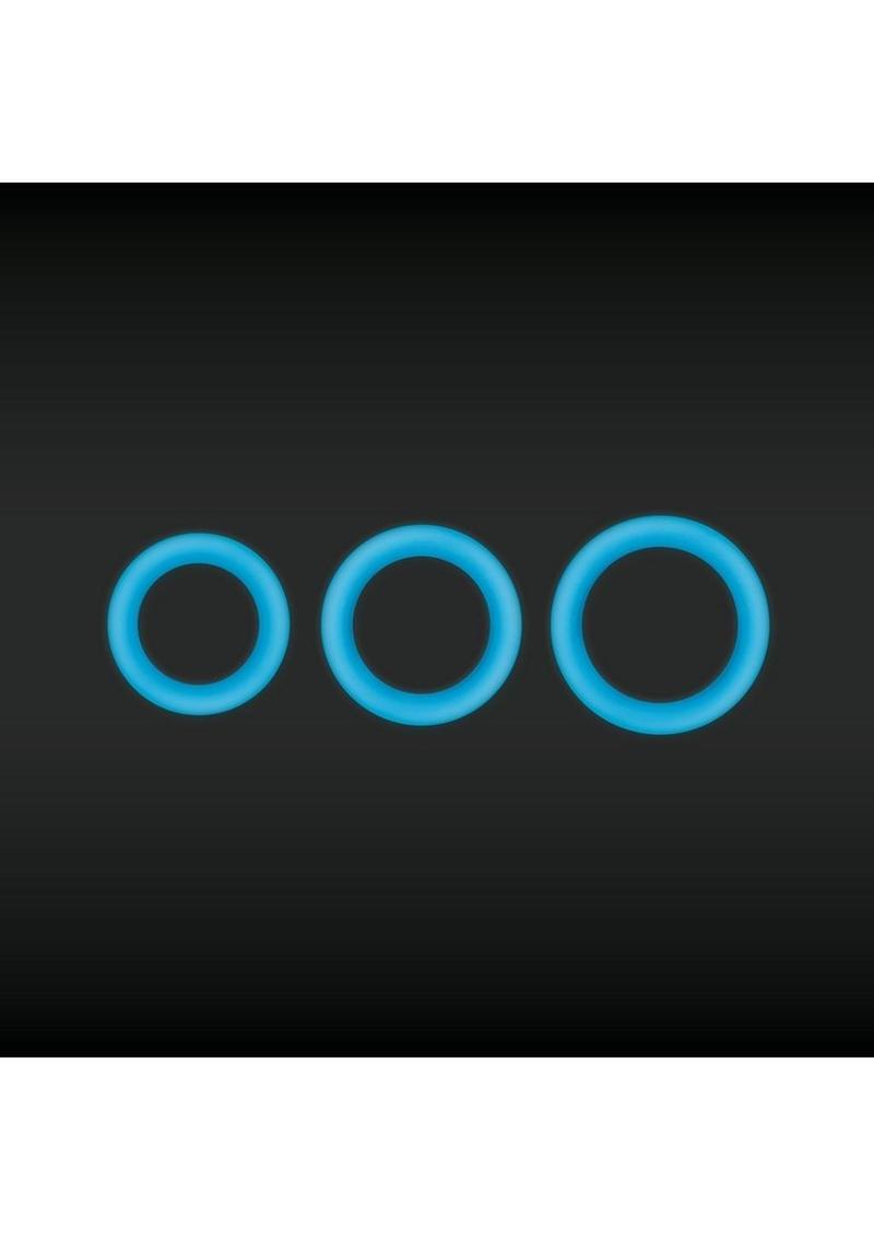 Firefly Halo Small Silicone Cock Ring - Blue/Glow In The Dark - Small