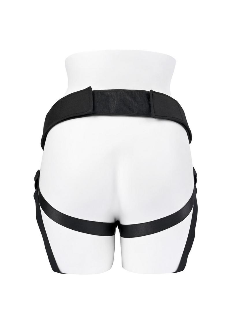Gender X Double Rider Harness with Vibrating Ring - Black