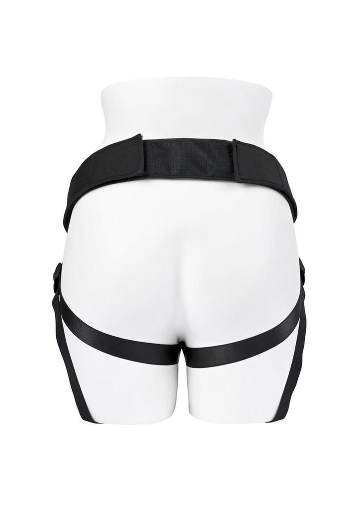 Gender X Double Rider Harness with Vibrating Ring - Black