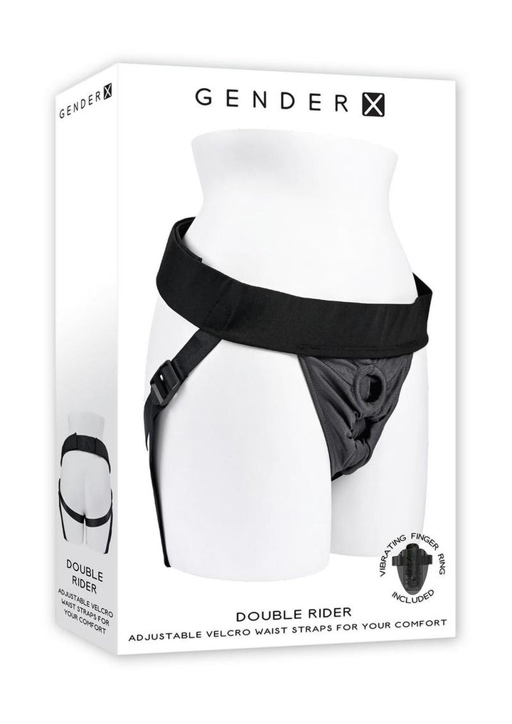Gender X Double Rider Harness with Vibrating Ring