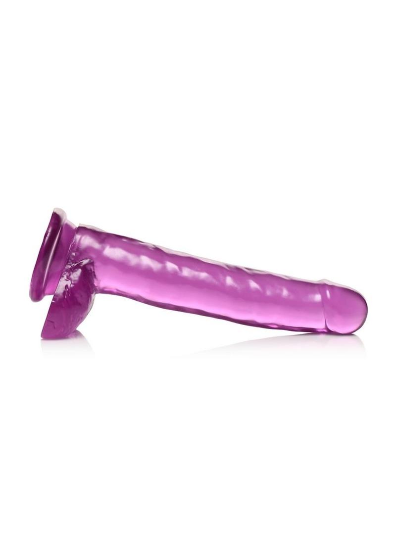Lollicock Slim Stick Dildo with Balls - Grape Ice/Purple - 8in