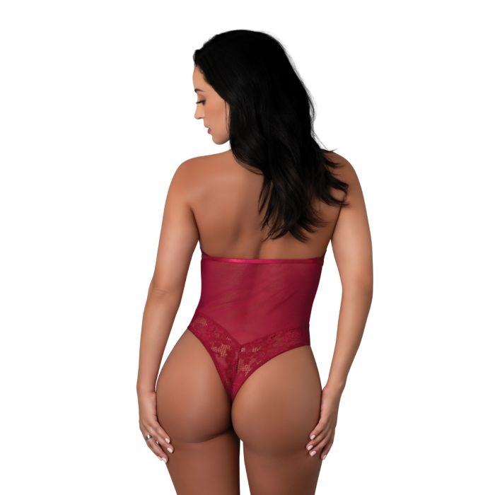 Black Cherry Halter Teddy