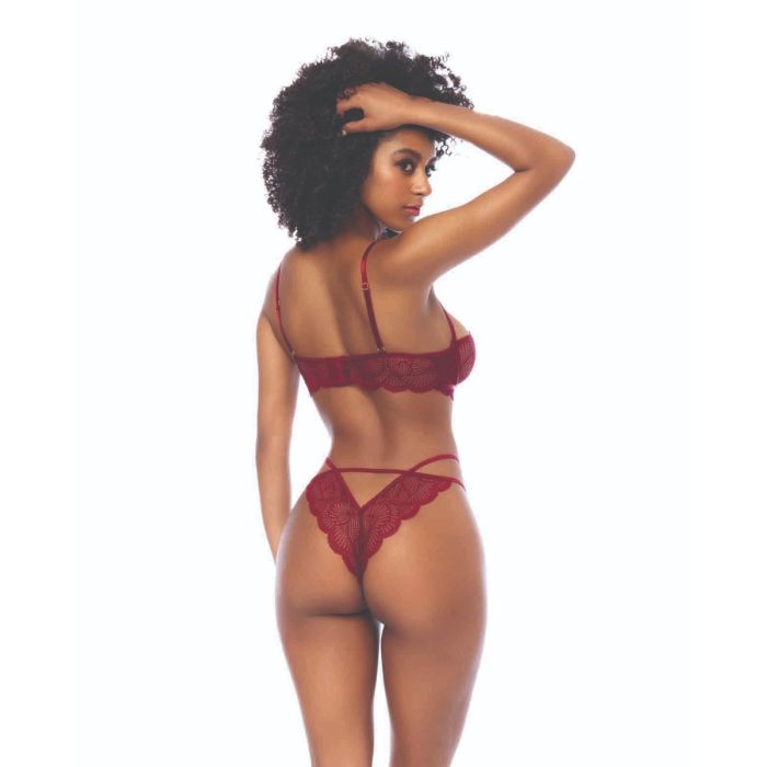 Lace Underwire Top w/Thong 2 pc Set