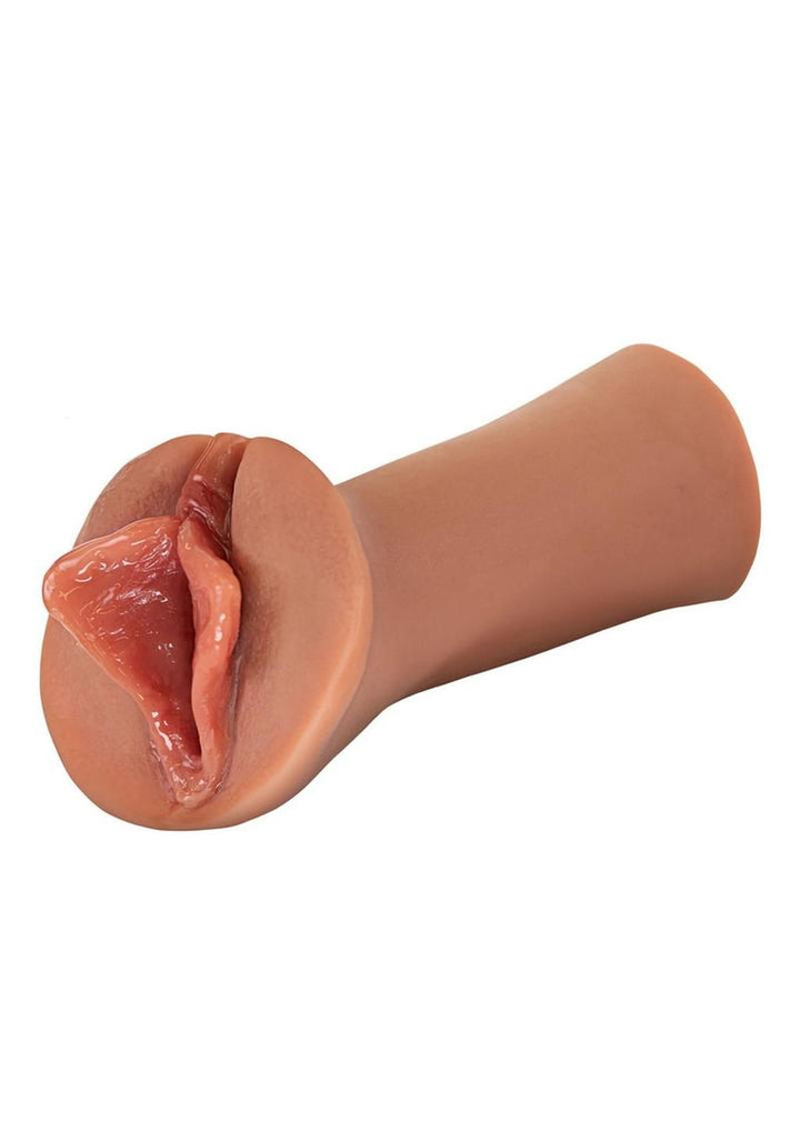 Pdx Extreme Wet Pussies Luscious Lips Self Lubricating Stroker - Caramel