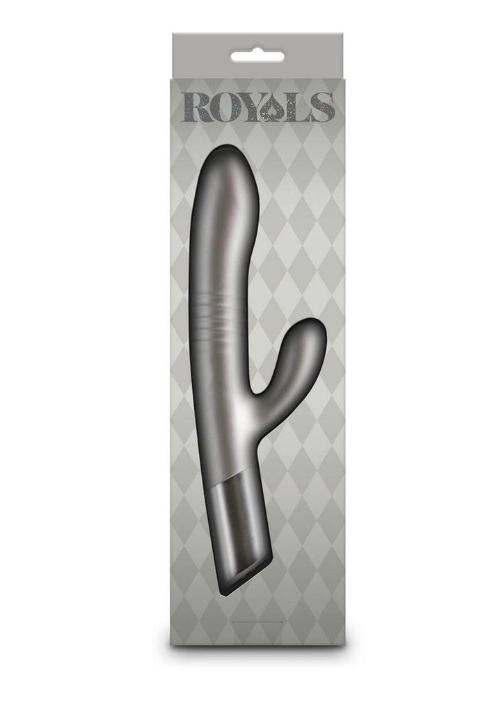 Royals Grace Rechargeable Silicone Rabbit Vibrator - Gray/Grey