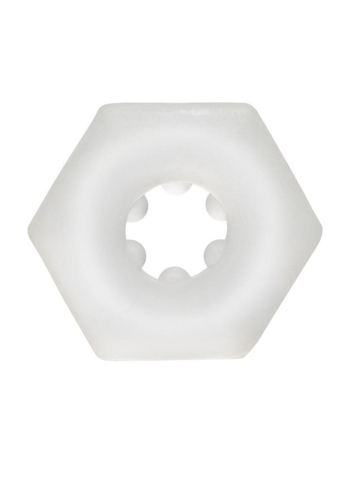 Sexagon Enhancer Cock Ring - Clear