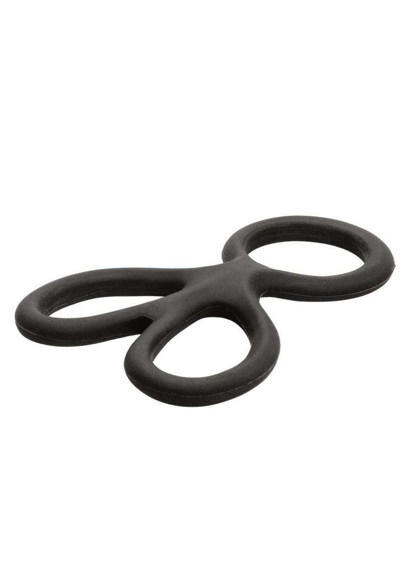 Silicone Ball Spreader Cock Ring - Black
