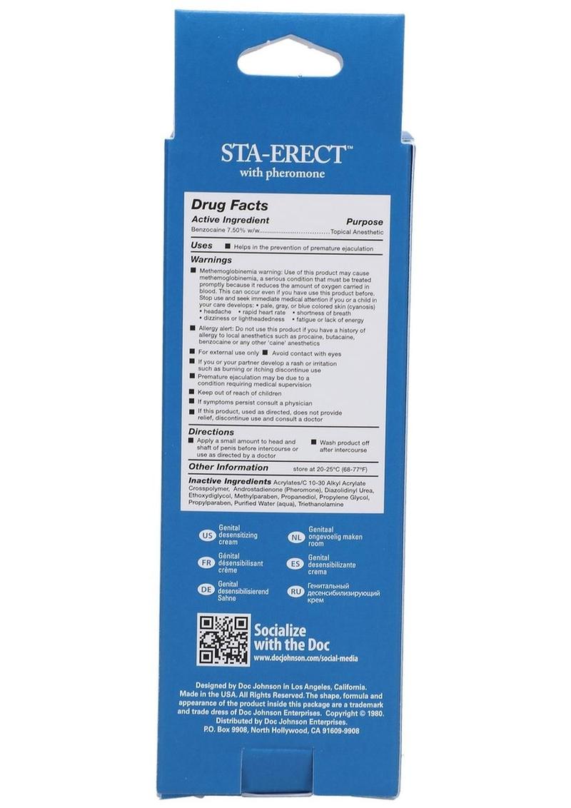 Sta-Erect Delay Creme For Men - 2oz - Boxed