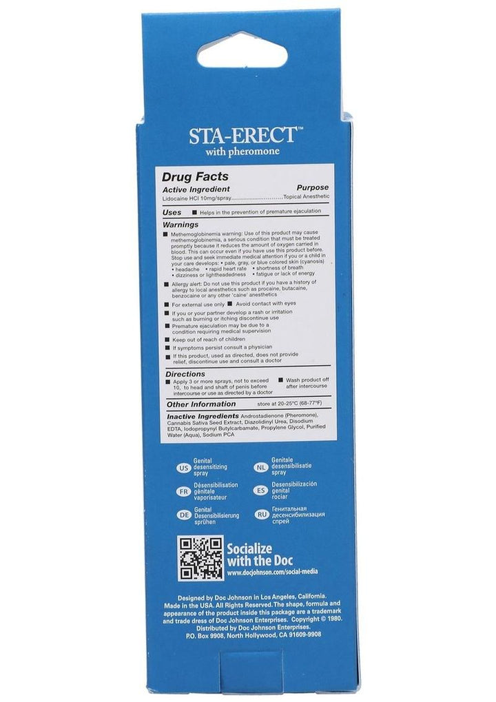 Sta Erect Delay Spray For Men - 2oz