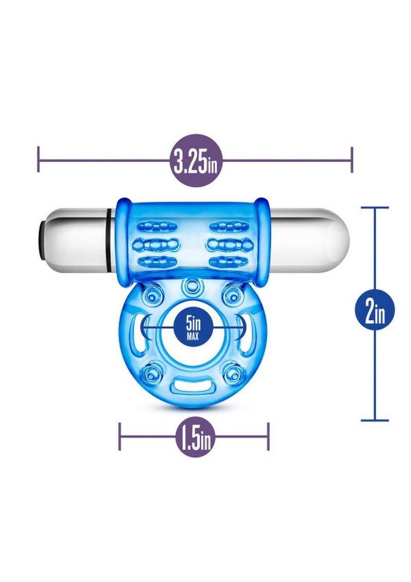 Stay Hard Vibrating Bull Ring - Blue
