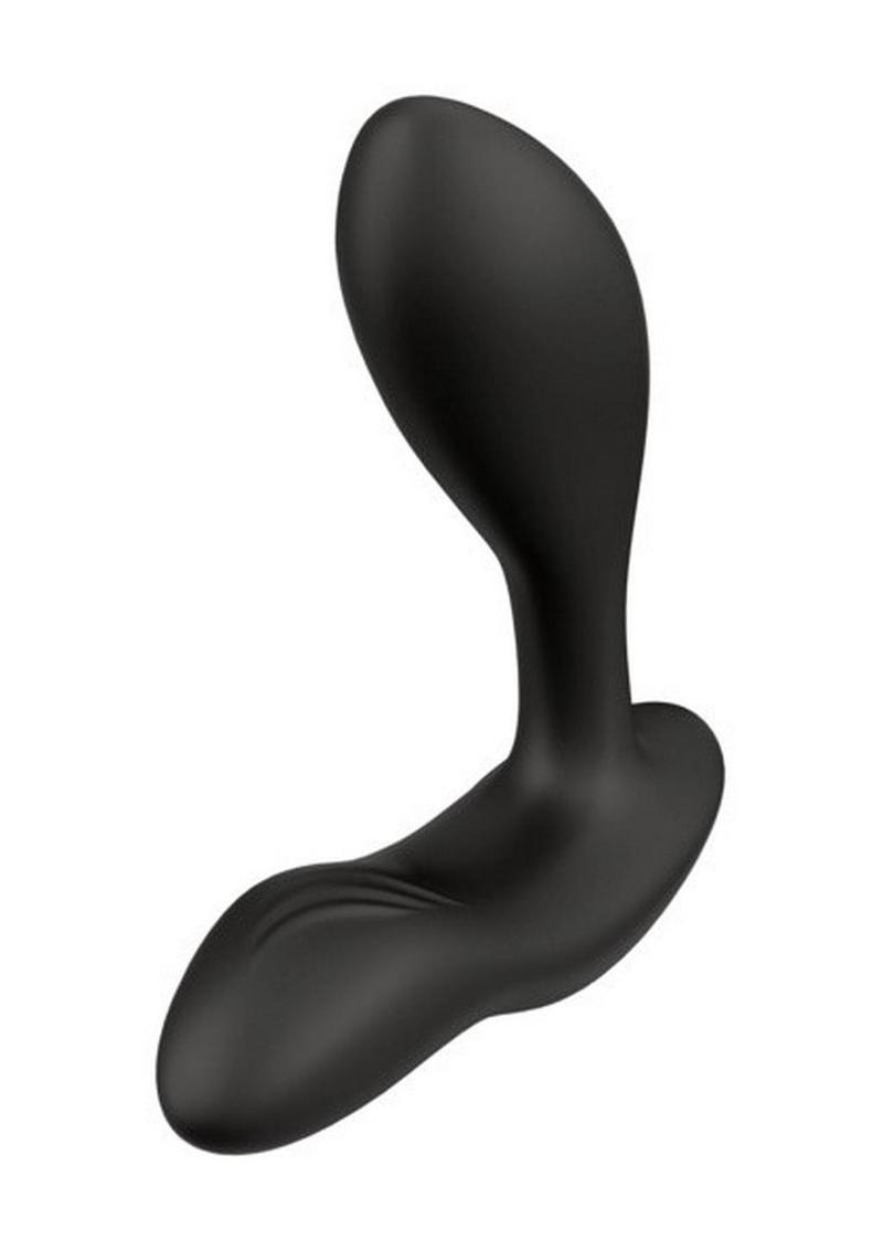 We-Vibe Vector+ Rechargeable Silicone Vibrating Prostate Massager with Remote Control - Black/Charcoal Black