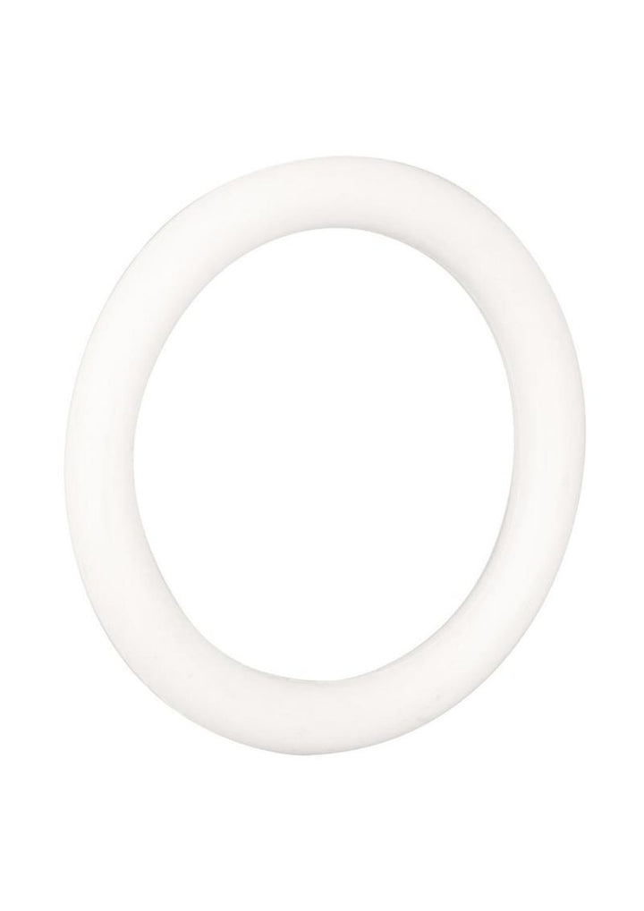 White Rubber Cock Ring - White - Medium