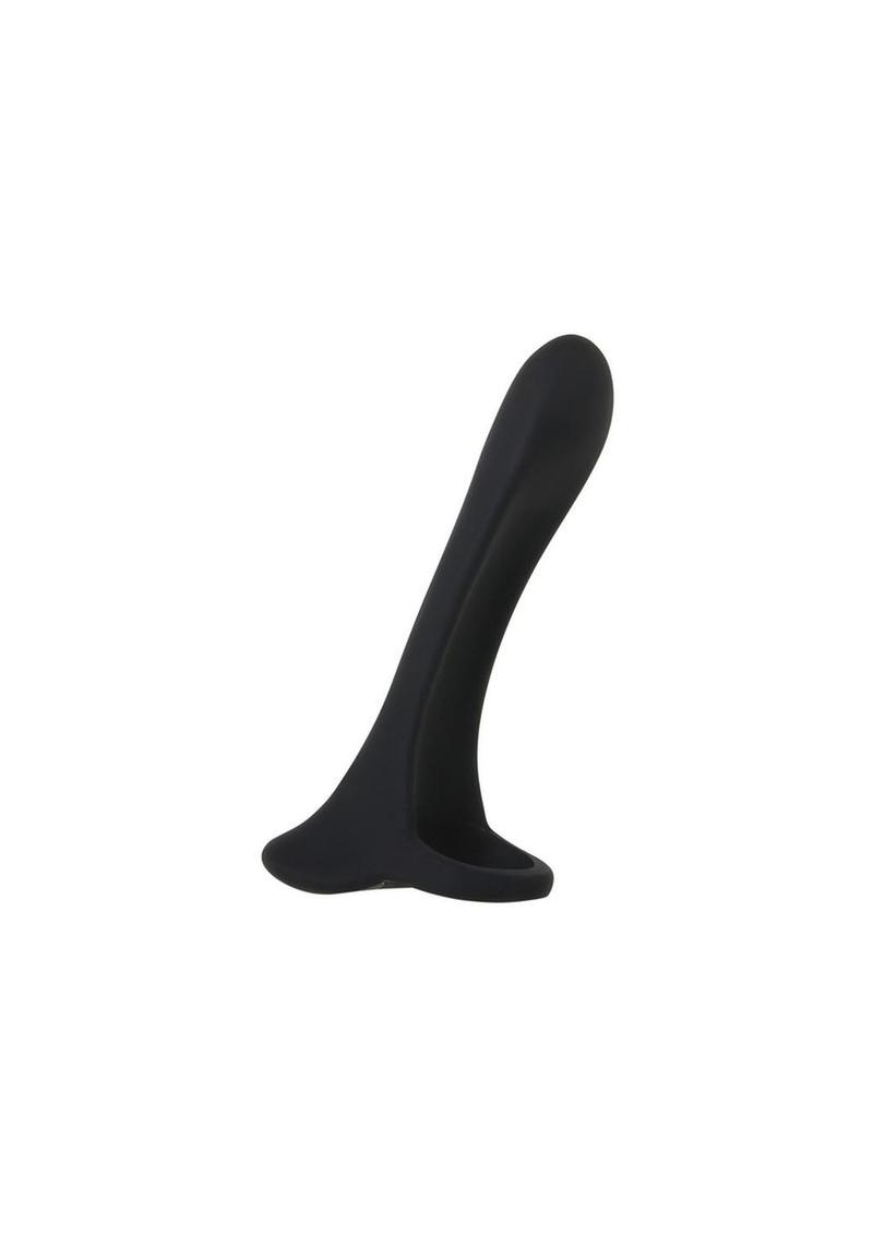 Zero Tolerance Cock Armor Rechargeable Silicone Vibrating Cock Ring with Long Bullet - Black