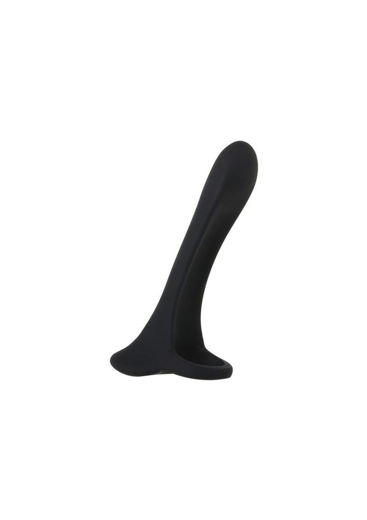 Zero Tolerance Cock Armor Rechargeable Silicone Vibrating Cock Ring with Long Bullet - Black
